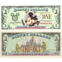 1999 "A" $1 UNC 2 Consecutive Disney Dollar - Mickey front with Disneyland Sleeping Beauty's Castle on back - Fab 3 Series from Disneyland