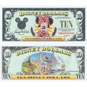 1999 "A" $10 AU Disney Dollar - Minnie front with Disneyland Icons on back - Fab 3 Series from Disneyland