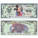 2000 "A" $1 MINT Disney Dollar - Millennium Mickey - Disney World back - "A" Millennium Series from Disneyland