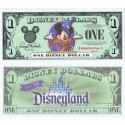 2001 "D" $1 UNC Disney Dollar - Sorcerer Mickey front with Disneyland Park on back - Disneyland Resort Series from Disney World
