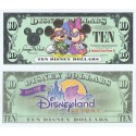 2001 "A" $10 UNC 2 Consecutive S/N A00352356A - 357A Disney Dollar - Tourists Mickey and Minnie front with Disneyland Resort on back - Disneyland Resort Series from Disneyland