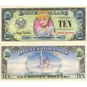 2007 "T" $10 UNC 5 Digit 2 Consecutive S/N T00095448 - 447 Disney Dollar - 2007 Cinderella front with Disneyland Sleeping Beauty's Castle on back - "T" 20th Anniversary Disney Dollar Series from Disney Store