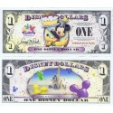 2009 "D" $1 UNC 5 DIGIT 2 Consecutive Disney Dollar - Mickey and Pluto with Cake front with Cinderella's Castle in Clouds on back - Celebrate You series from Disney World