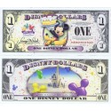 2009 "T" $1 UNC 5 DIGIT 2 Consecutive Disney Dollar - Mickey and Pluto with Cake front with Cinderella's Castle in Clouds on back - Celebrate You series from Disney Store