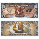 2007 "FE" $1 MINT UNC 5 Digit Disney Dollars - "Pirates of the Caribbean: At World's End" front with The Empress Ship on back (3rd Film Released)  - "FE" 20th Anniversary Disney Dollar Series from Disney World ~ © DIZDOLLARS.com
